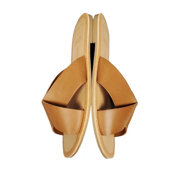 Dolce Vita Womens Chaia Tan Leather Slide Sandals Shoes Size 6 - Picture 4 of 8